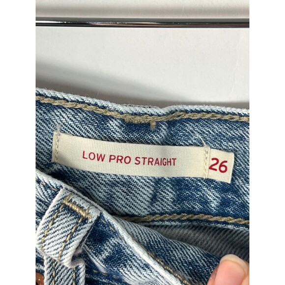 Levis Low Pro Straight Leg Jeans Size 26 Medium Wash Casual Everyday Denim - Picture 2 of 13
